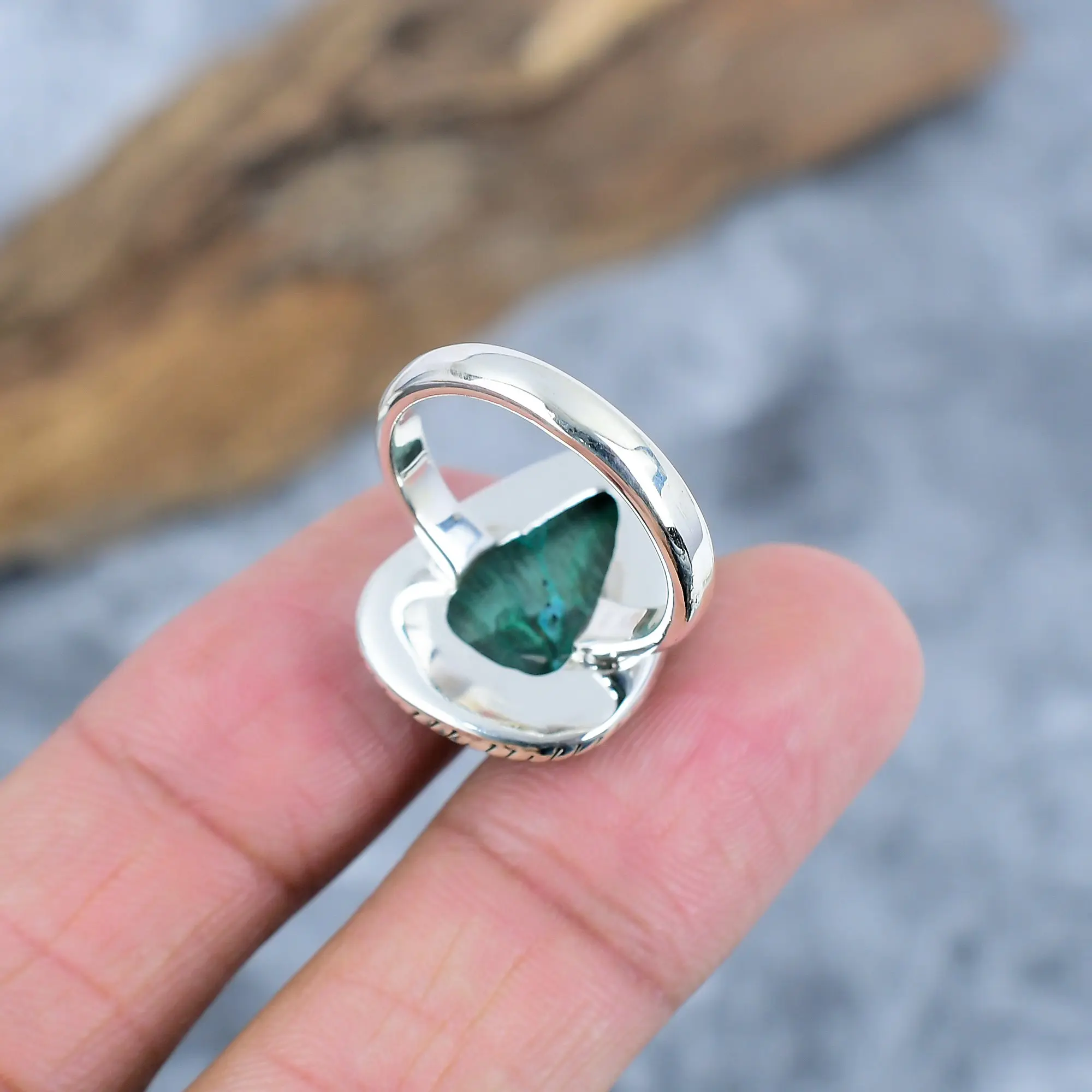 Natural Moonstone Statement Ring in 925 Sterling Silver by Nakshmart