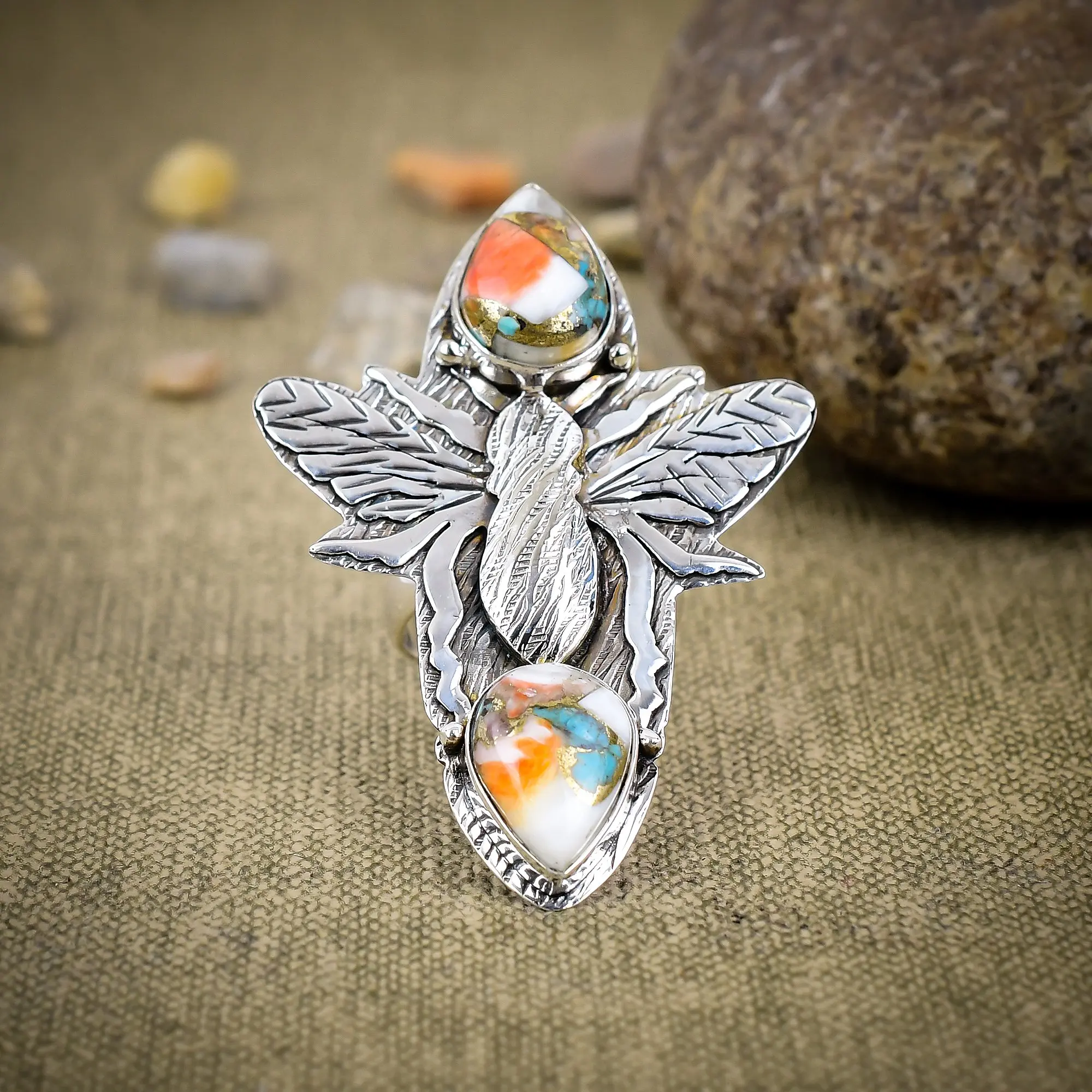 Spiny Oyster Turquoise Ring