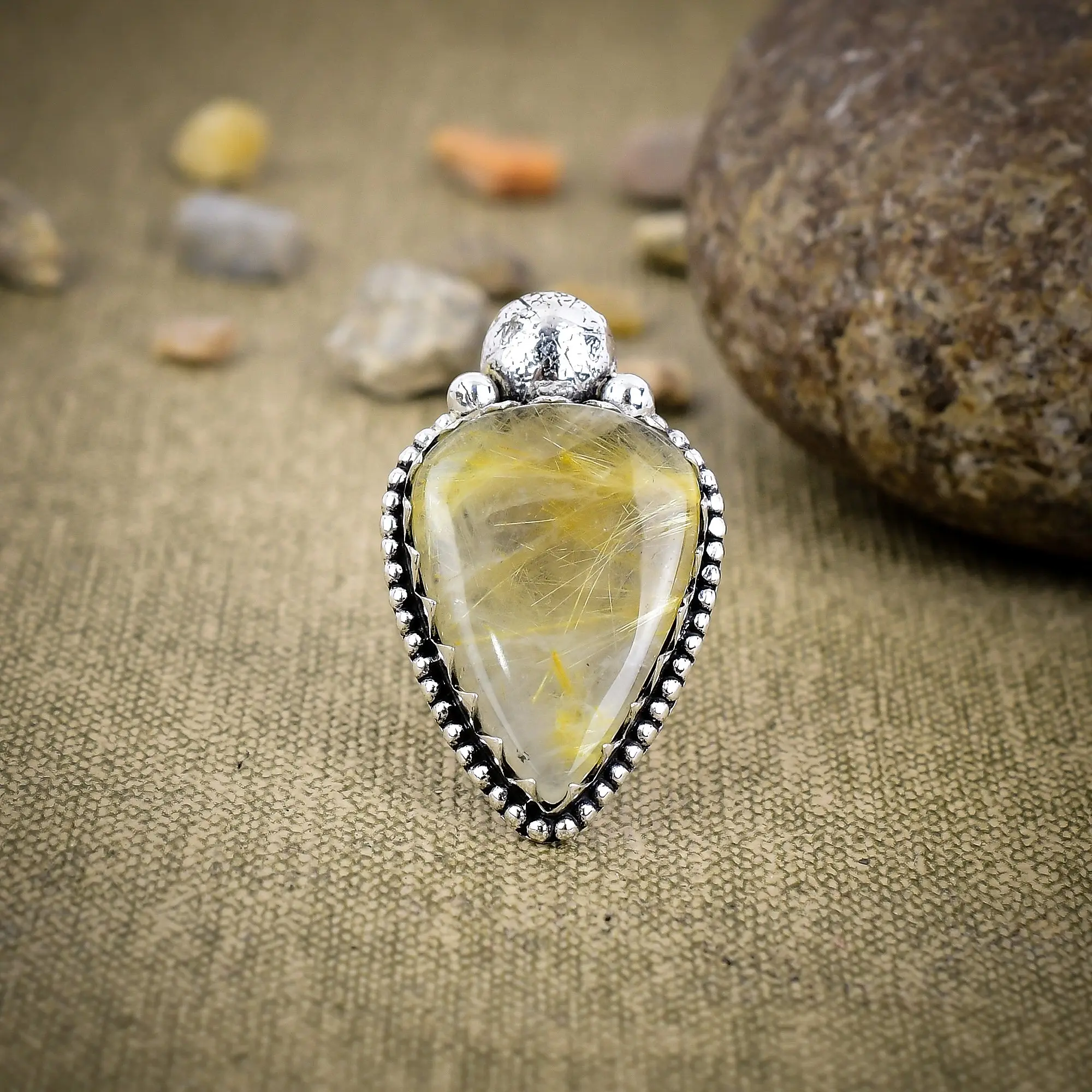 Rutile Quartz Ring