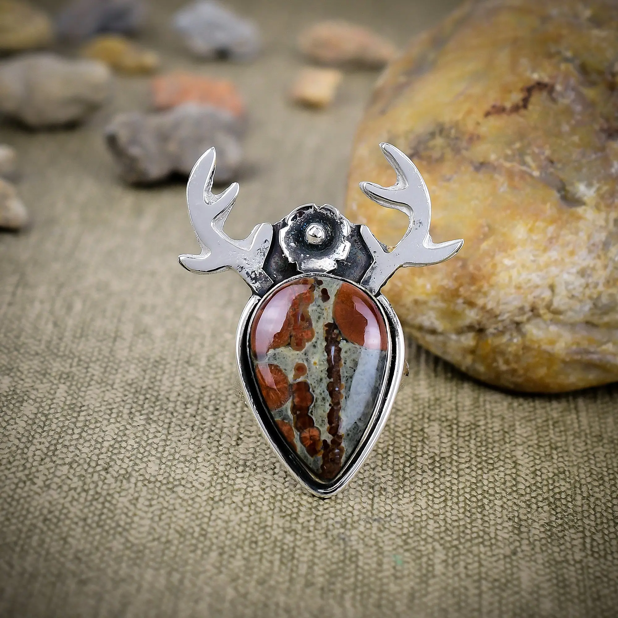 Butterfly Jasper Ring