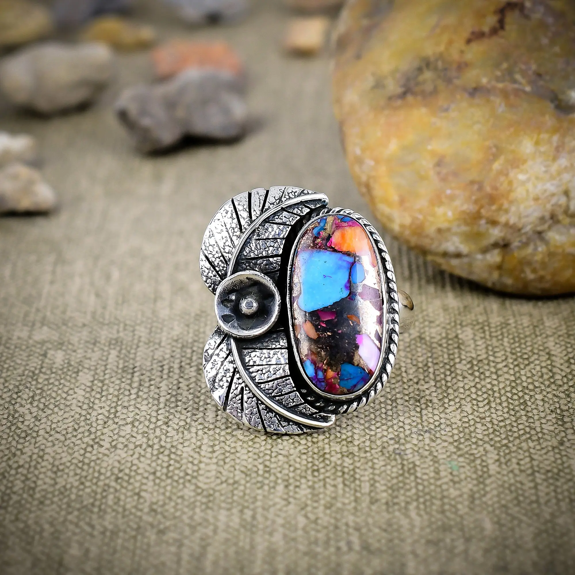 Spiny Oyster Turquoise Ring