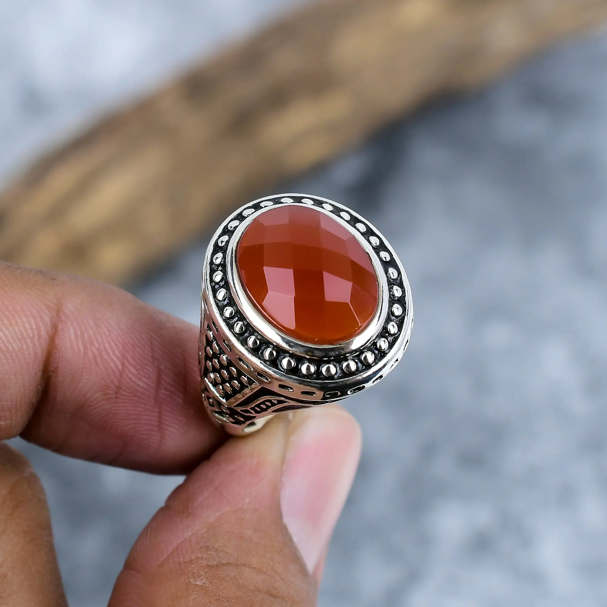 Orange Carnelian Ring