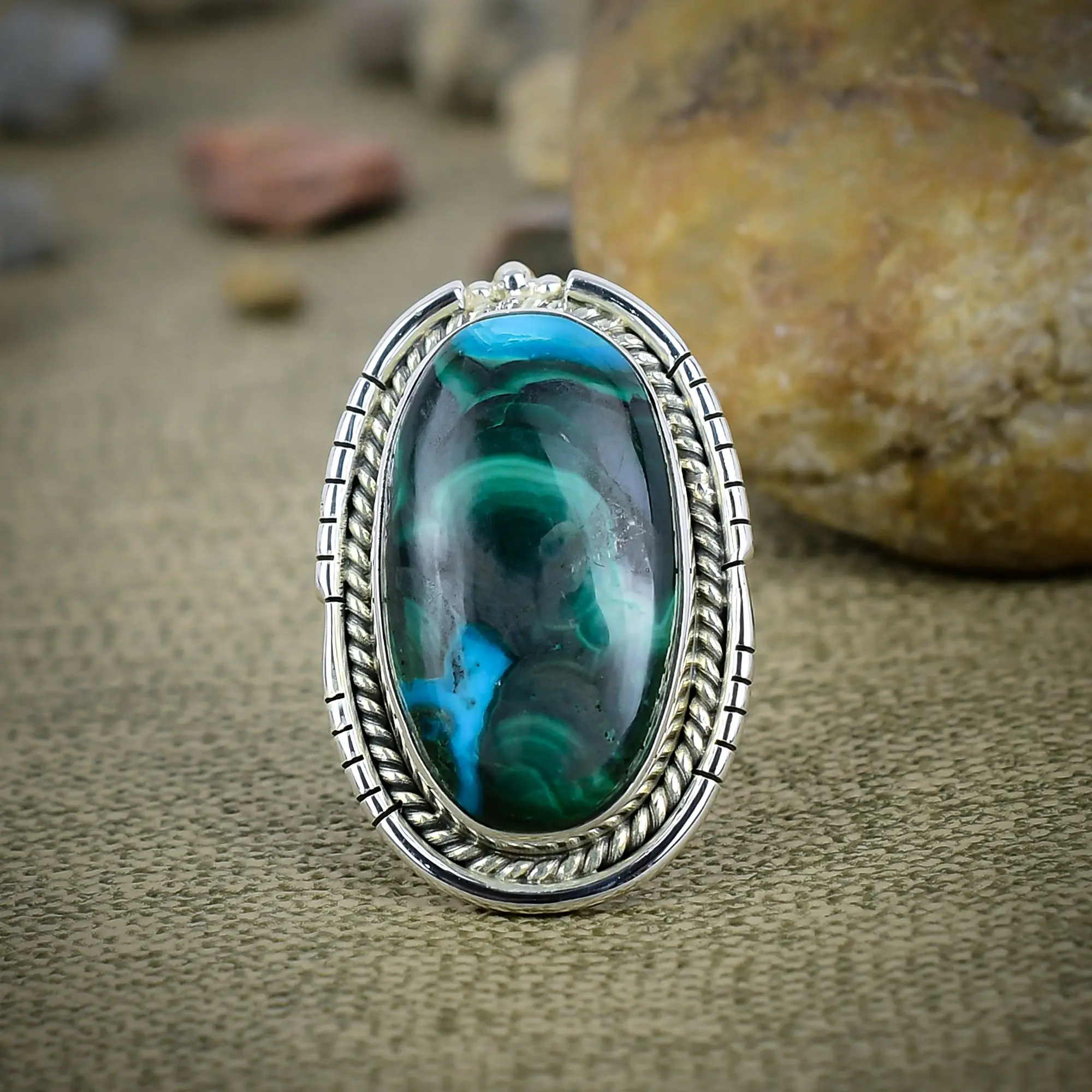 Azurite Malachite Ring
