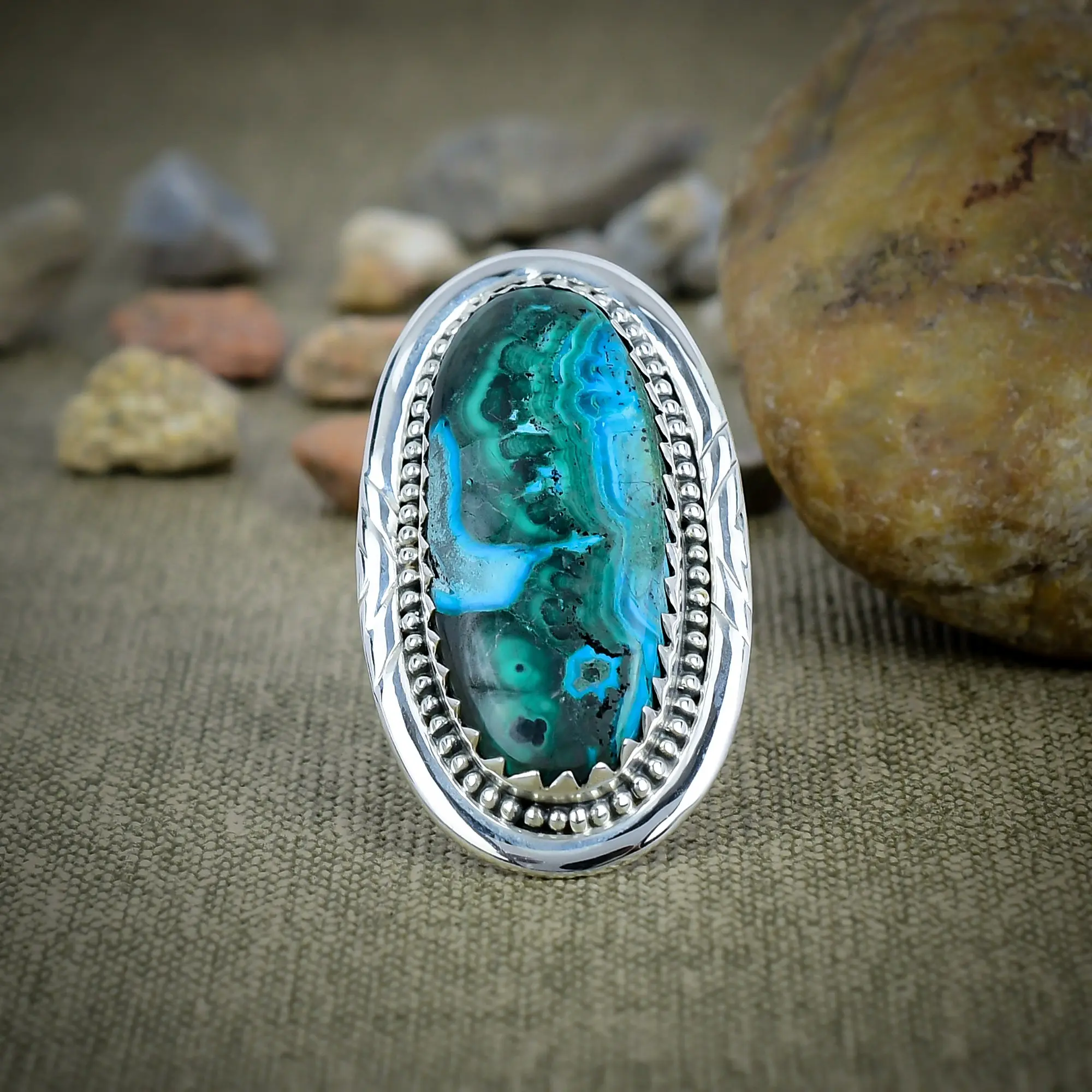 Azurite Malachite Ring