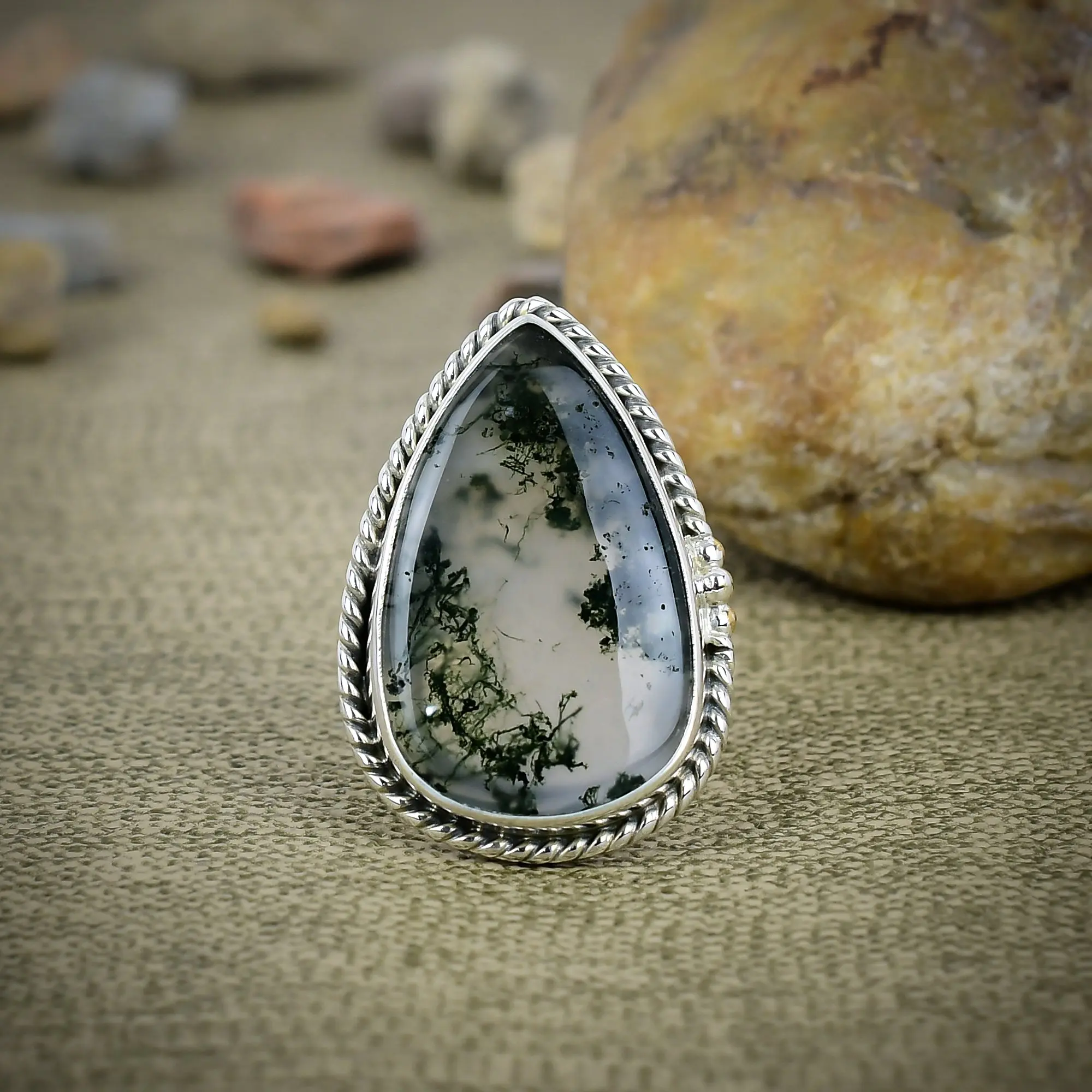 Moss Agate Ring
