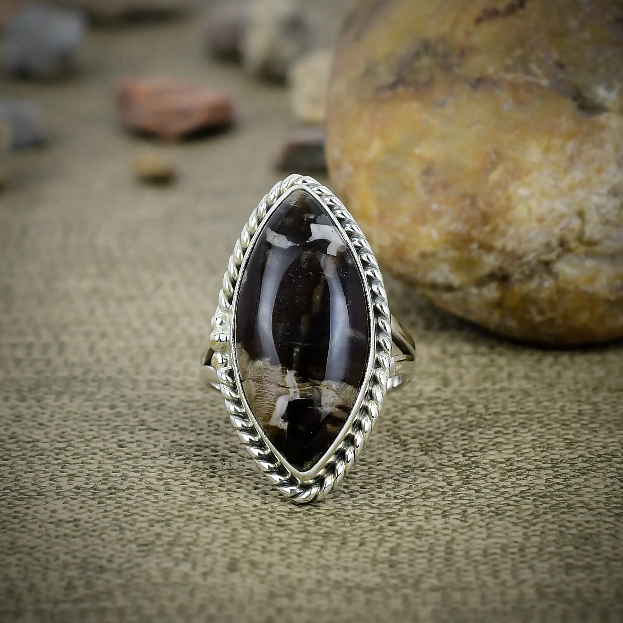 Peanut Wood Jasper Ring