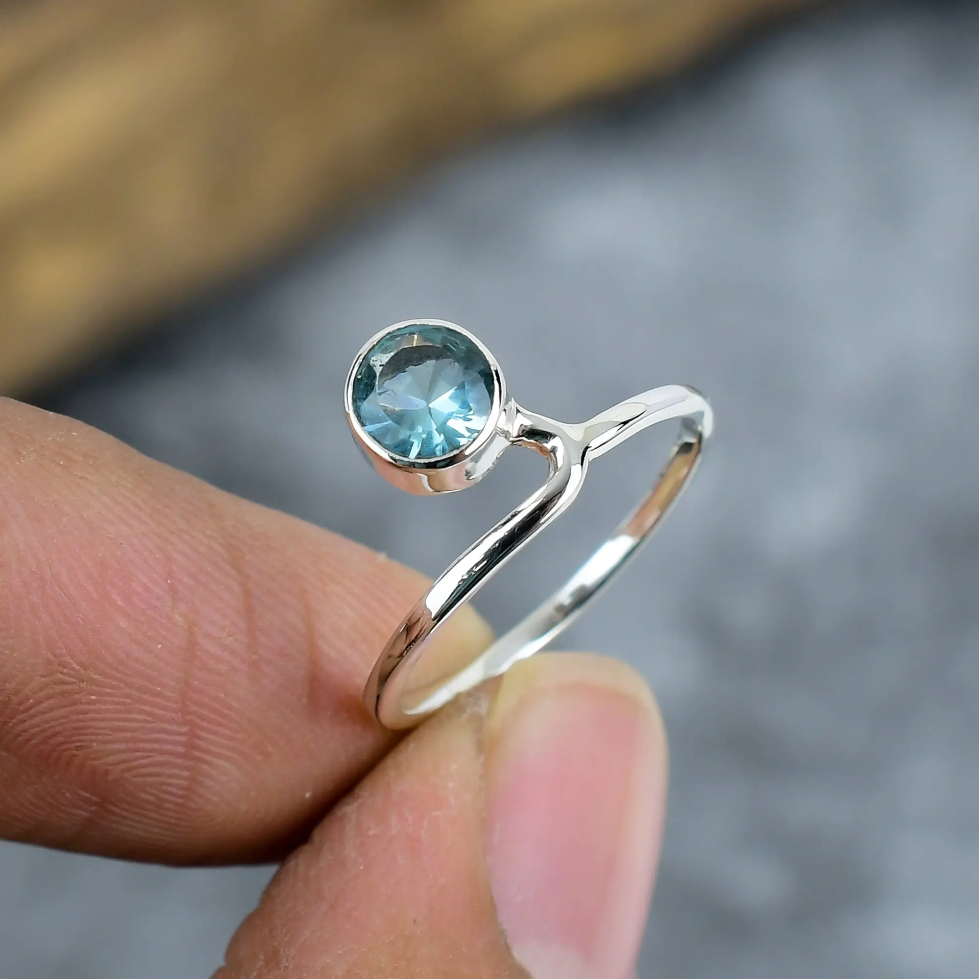 Swiss Blue Topaz Ring