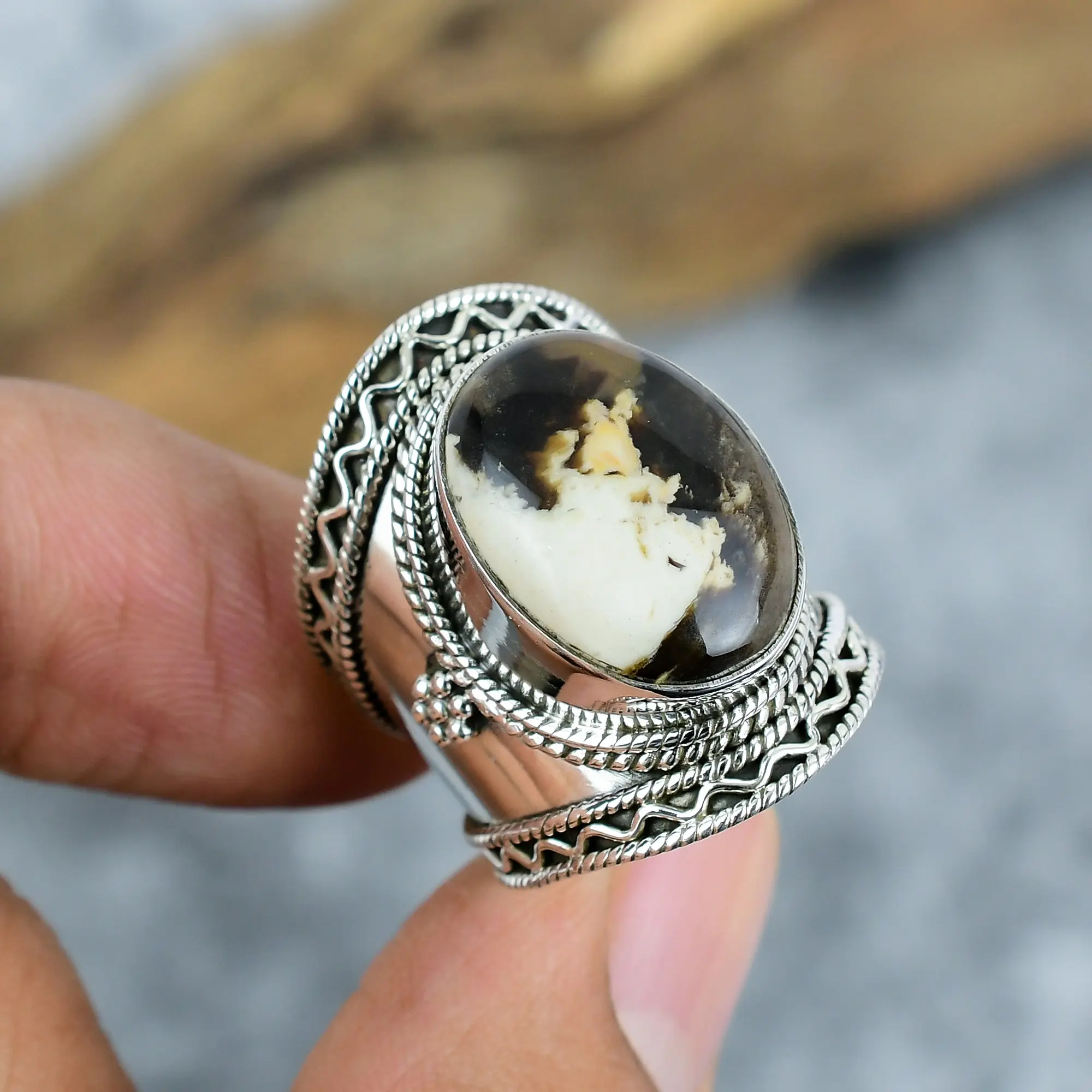 Peanut Wood Jasper Ring