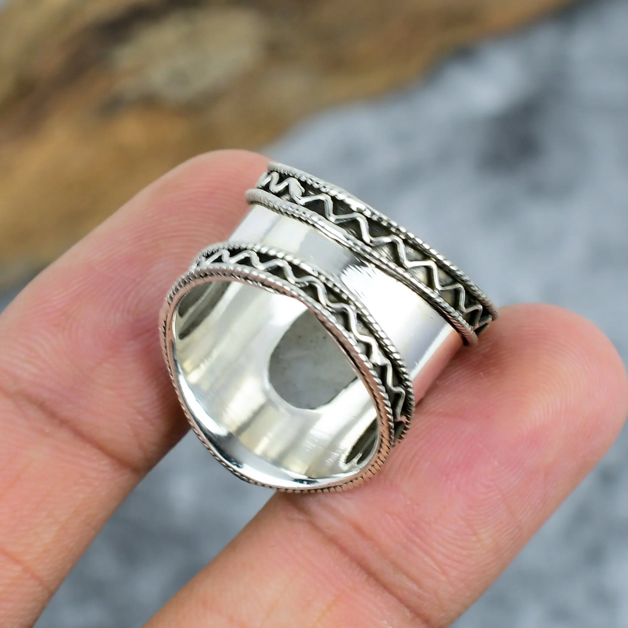 Natural Moonstone Statement Ring in 925 Sterling Silver Nakshmart