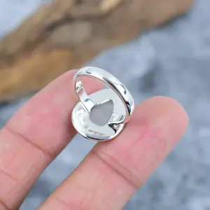 Nakshmart Natural Moonstone 925 Sterling Silver Statement Ring