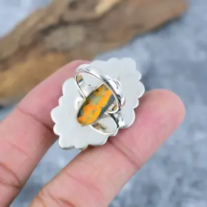 Bumblebee Jasper Statement Ring in 925 Sterling Silver