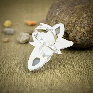 Nakshmart Natural Moonstone 925 Sterling Silver Bezel Statement Ring