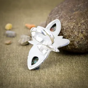 Spiny Oyster Turquoise Statement Ring in 925 Sterling Silver