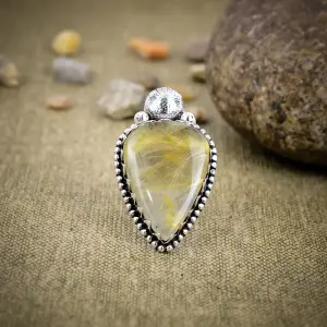 Nakshmart Rutile Quartz Statement Ring in 925 Sterling Silver