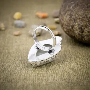 Natural Moonstone Statement Ring in 925 Sterling Silver by Nakshmart