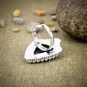 Natural Sodalite 925 Sterling Silver Bezel Statement Ring