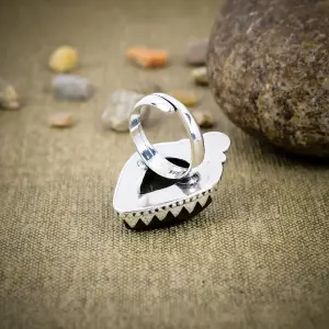 Nakshmart Natural Labradorite 925 Sterling Silver Statement Ring