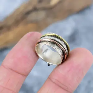 Nakshmart 925 Sterling Silver Garnet Bezel Statement Ring