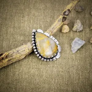 Nakshmart Natural Sodalite 925 Sterling Silver Statement Ring