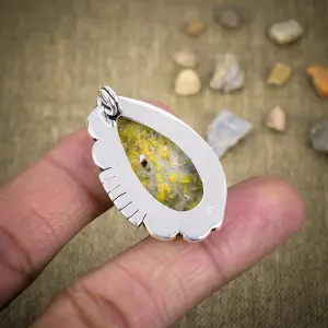 Natural Cinnabar Jasper 925 Sterling Silver Statement Bezel Ring