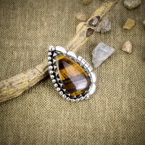 Natural Malingano Jasper 925 Sterling Silver Statement Ring