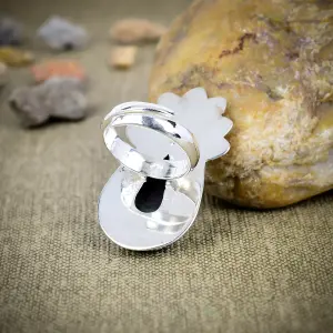 Nakshmart Natural Ruby Zoisite 925 Sterling Silver Statement Ring