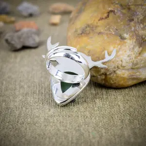 Nakshmart Natural Larimar Statement Ring in 925 Sterling Silver