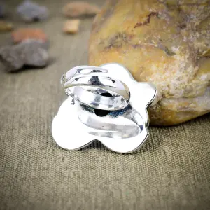 Nakshmart Natural Labradorite 925 Sterling Silver Statement Ring