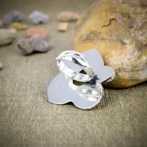 Nakshmart Natural Golden Rutile Quartz 925 Sterling Silver Ring