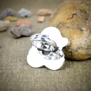 Nakshmart Natural Moonstone 925 Sterling Silver Statement Ring