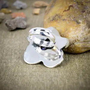 Nakshmart Amethyst Bezel Statement Ring in 925 Sterling Silver