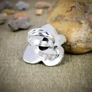 Nakshmart Natural Eudialyte Statement Ring in 925 Sterling Silver