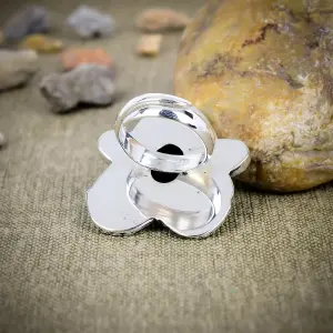 Nakshmart Natural Black Onyx Statement Ring 925 Sterling Silver
