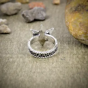 Nakshmart Natural Moonstone 925 Sterling Silver Statement Ring