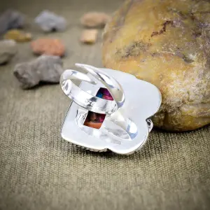 Nakshmart Spiny Oyster Turquoise 925 Sterling Silver Statement Ring