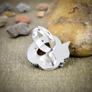 Nakshmart Natural Tube Agate 925 Sterling Silver Statement Ring