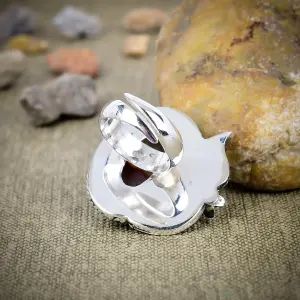 Nakshmart Natural Crazy Lace Agate Sterling Silver Statement Ring