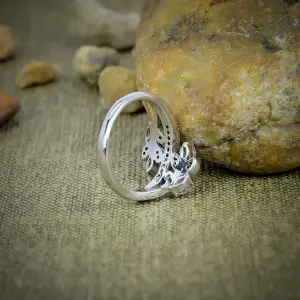 Nakshmart Pink Kunzite Bezel Statement Ring in 925 Sterling Silver