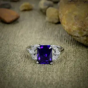 Nakshmart Blue Topaz Bezel Statement Ring in 925 Sterling Silver