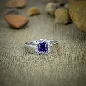 Nakshmart Natural Amethyst 925 Sterling Silver Statement Ring