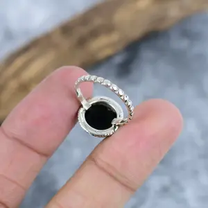 Nakshmart Natural Black Onyx 925 Sterling Silver Statement Ring