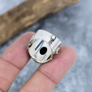 Nakshmart 925 Sterling Silver Natural Black Onyx Statement Ring