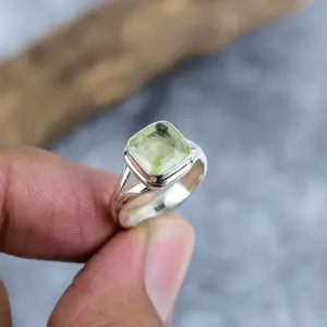 Natural Tsavorite Bezel Set Statement Ring in 925 Sterling Silver