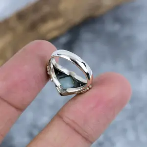 Natural Aquamarine Statement Ring in 925 Sterling Silver