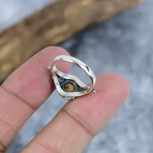 Natural Spiny Oyster Turquoise 925 Sterling Silver Statement Ring