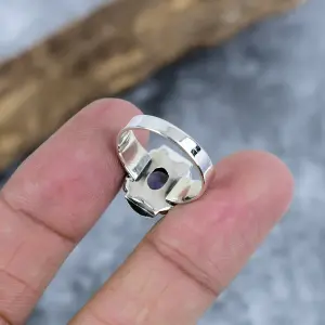 Natural Amethyst Statement Ring in 925 Sterling Silver by Nakshmart