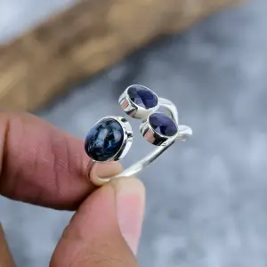 Natural Pietersite Statement Ring in 925 Sterling Silver Bezel