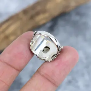 Nakshmart 925 Sterling Silver Natural Citrine Bezel Statement Ring