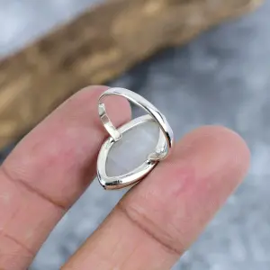 Natural Rainbow Moonstone 925 Sterling Silver Statement Ring