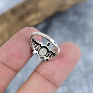 Nakshmart 925 Sterling Silver Natural Tortoise Statement Ring